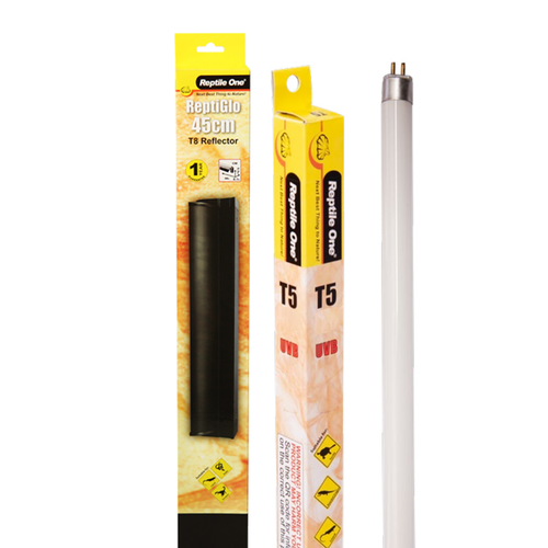 Reptile One 45cm Reflector Kit 2pk - Includes Single T8 15W w/ 10% Tube (46496-10K)
