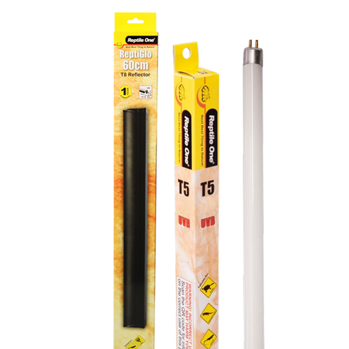 Reptile One 60cm Reflector Kit 2pk - Includes Single T8 18W w/ 10% Tube (46497-10K)