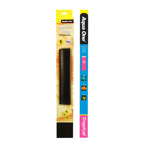 Aqua One 45cm Reflector Kit 2pk - Includes Single T8 15W w/ Tropical Tube (46496-TK)