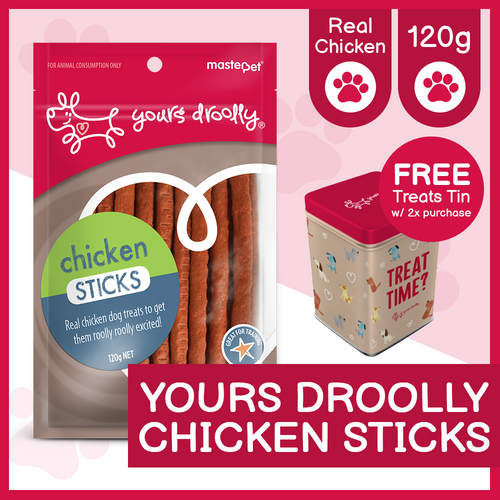 Yours Droolly Dog Treats - Chicken Sticks 120g