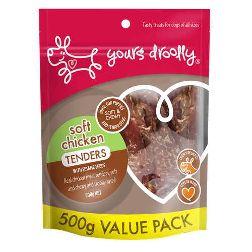 Yours Droolly Dog Treats - Soft Chicken Tenders 500g