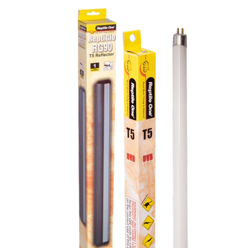 Reptile One ReptiGlo RG90 Reflector & T5 UVB Tube 39W 7% Lighting Bundle (2pk)
