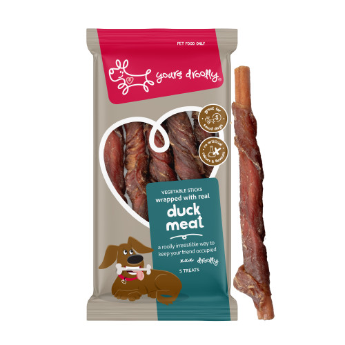 Yours Droolly Dog Treats Duck Wrapped Vegetable Sticks Small 5 Pack (AG898)