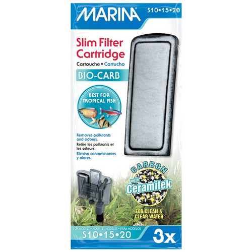 Marina Slim Power Filter Bio-Carb Cartridge (3pk) (A291)