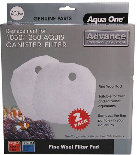 Aqua One Aquis Advance 1050/1250 Wool Pad (2pk) 403w (25403w)