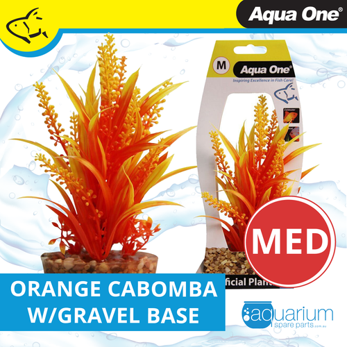 Aqua One Orange Cabomba W/Gravel Base Plastic Plant - Med (28190)
