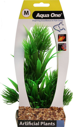 Aqua One Papyrus W/Gravel Base Plastic Plant - Med (28193)