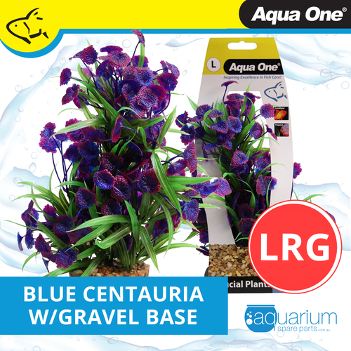 Aqua One Blue Centauria W/Gravel Base Plastic Plant - Large (28212)