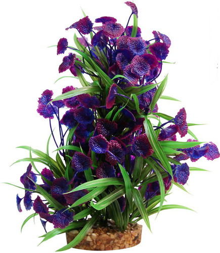 Aqua One Blue Centauria W/Gravel Base Plastic Plant - Large (28212)