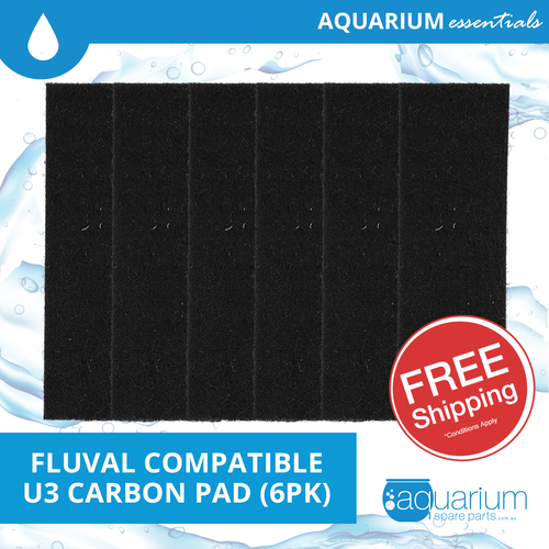 Fluval U3 Compatible Carbon Foam Pad (6pk)