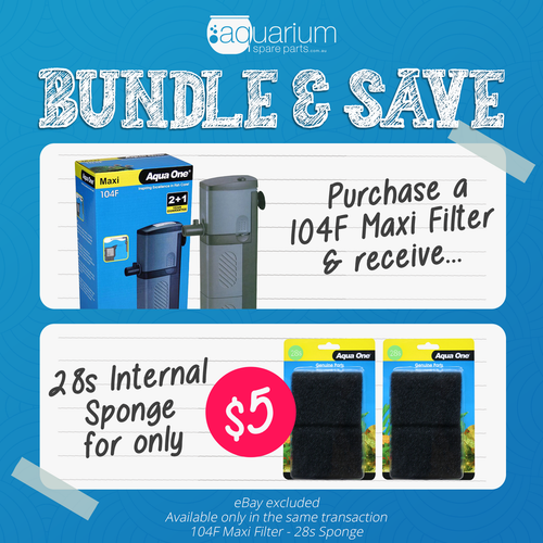 Aquatic Aqua One Internal Filters Maxi Filters 104F Maxi Internal Aquarium Spare Parts