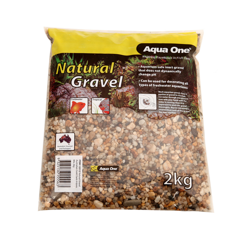 Aqua One Natural Gravel Australian Gold Dark 4-6mm Mix 2kg (12312)
