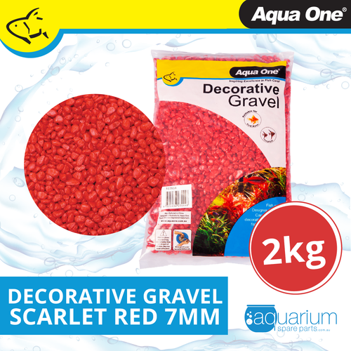 Aqua One Decorative Gravel Scarlet Red 7mm 2kg (10283R)
