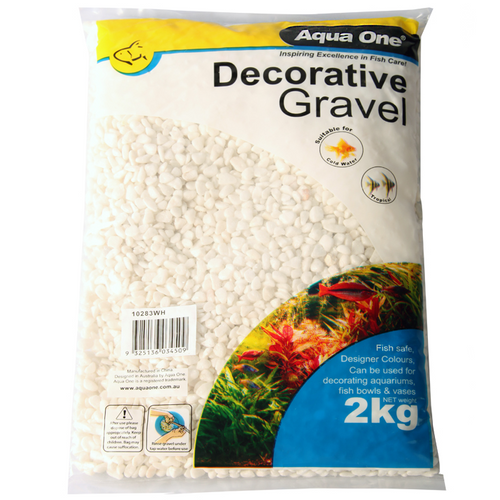 Aqua One Decorative Gravel White 7mm 2kg (10283WH)