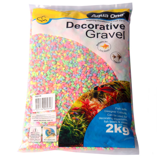 Aqua One Decorative Gravel Neon 4 To 6mm 2kg (10210)
