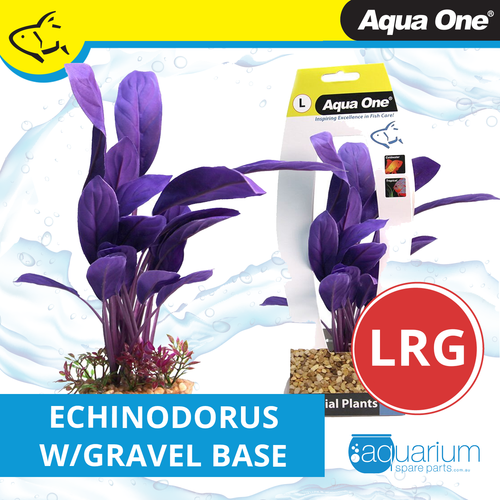 Aqua One Silk Plant Purple Echinodorus W/Gravel Base - Large (29078)