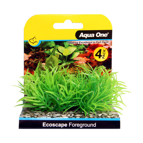Aqua One Ecoscape Foreground Ricca Green Plastic Plant - 4pk (28361)
