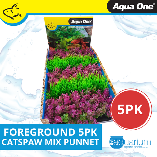 Aqua One Ecoscape Foreground Catspaw Pk/hair Grass GN Mix Plastic Plant Punnet  - 5pk (28368)