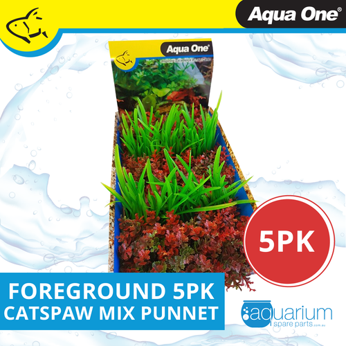 Aqua One Ecoscape Foreground Catspaw R/lilaeopsis GN Mix Plastic Plant Punnet - 5pk (28369)