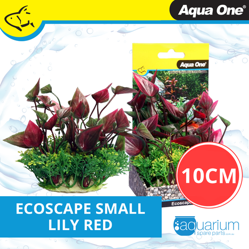 Aqua One Ecoscape Lily Red Plastic Plant 10cm - Small (28372)