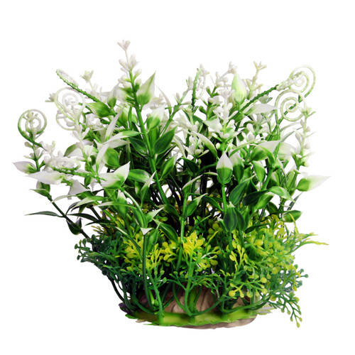Aqua One Ecoscape Snow Swirl Green Plastic Plant 10cm - Small (28375)