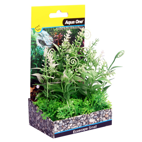 Aqua One Ecoscape Snow Swirl Green Plastic Plant 10cm - Small (28375)