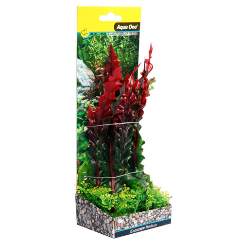 Aqua One Ecoscape Ruffled Lace Red Plastic Plant 20cm - Med (28384)