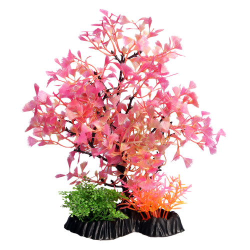 Aqua One Ecoscape Fan Palm Red Plastic Plant 20cm - Med (28386)