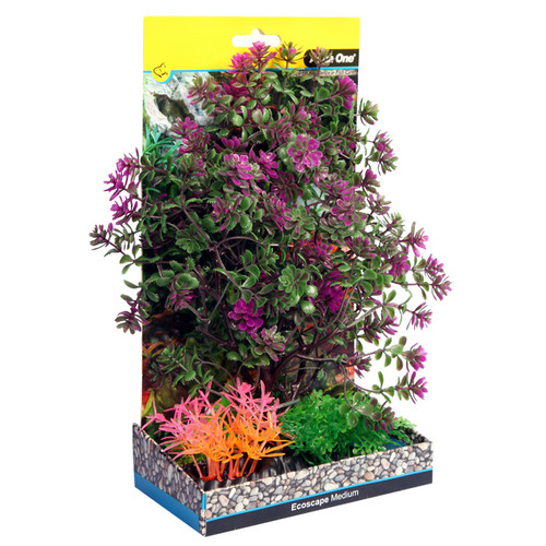 Aqua One Ecoscape Catspaw Tree Purple Plastic Plant 20cm - Med (28387)