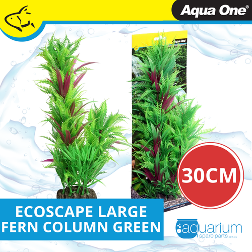 Aqua One Ecoscape Large Fern Column Green Plastic Plant 30cm - Large (28400)