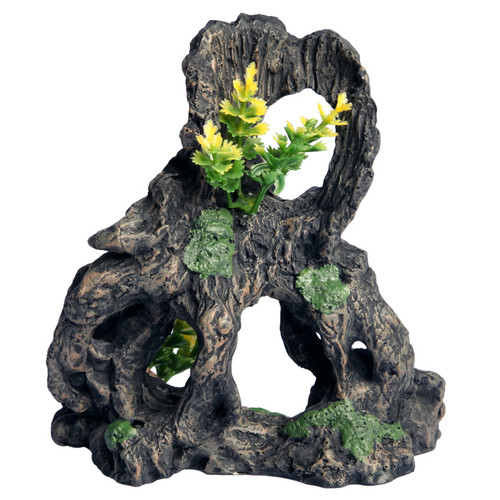 Aqua One Stump with Plant Ornament (37887)