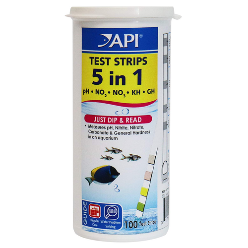 API 5 in 1 Test Strips - Freshwater & Saltwater Test Strips 100 pack (33P)