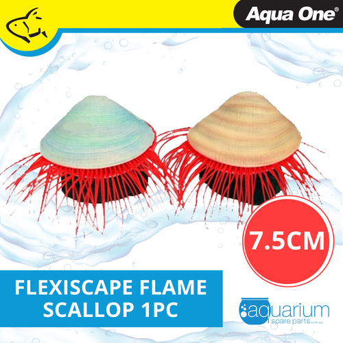Aqua One Flexiscape Flame Scallop Assorted Colours 7.5cm 1pk (29430)