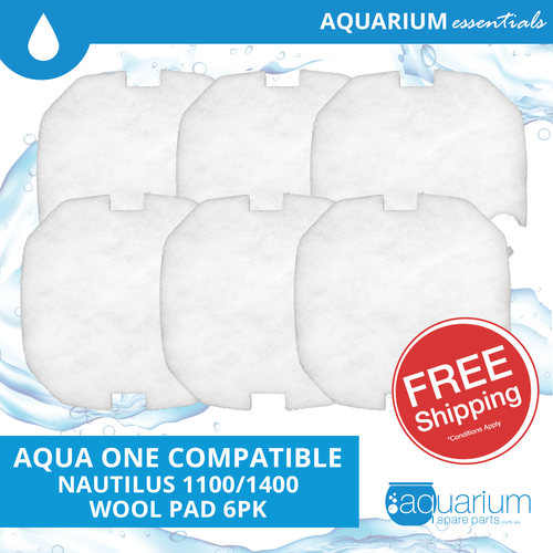 Aqua One Nautilus 1100/1400 Compatible Wool Pad (6 pack)