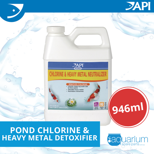 API Pond Chlorine & Heavy Metal Detoxifier 946mL (141G)