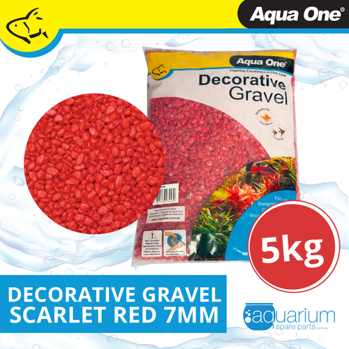 Aqua One Decorative Gravel Scarlet Red 7mm 5kg (10284R)