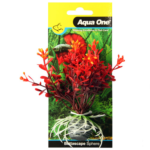 Aqua One Bettascape Firedancer Petals On Sphere Red Plastic Plant (28162)