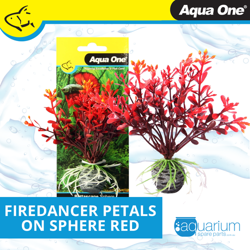 Aqua One Bettascape Firedancer Petals On Sphere Red Plastic Plant (28162)