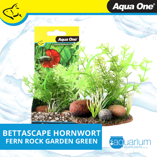 Aqua One Bettascape Hornwort Fern Rock Garden Green Plastic Plant (28167)