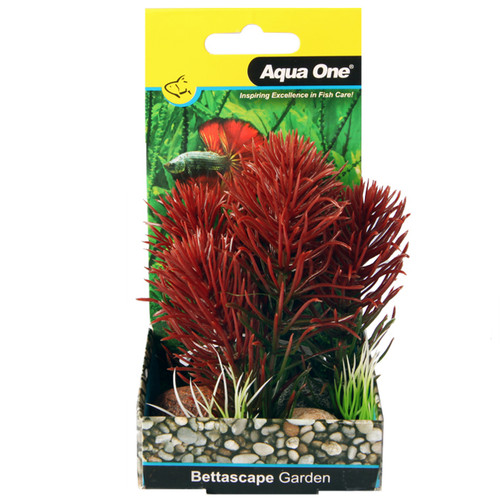 Aqua One Bettascape Bristleena Rock Garden Red Plastic Plant (28170)