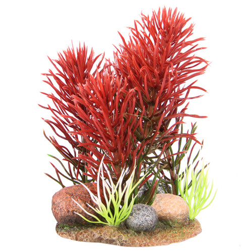 Aqua One Bettascape Bristleena Rock Garden Red Plastic Plant (28170)