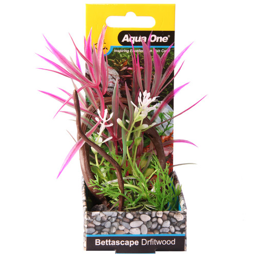 Aqua One Bettascape Spider Leaves On Driftwood Pink (28474)
