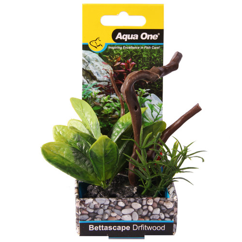 Aqua One Bettascape Lily Leaf On Driftwood Green (28476)