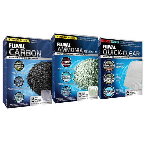 Fluval 307/407 Value Pack 3pk/12pc (includes Ammonia, Carbon & Pad)