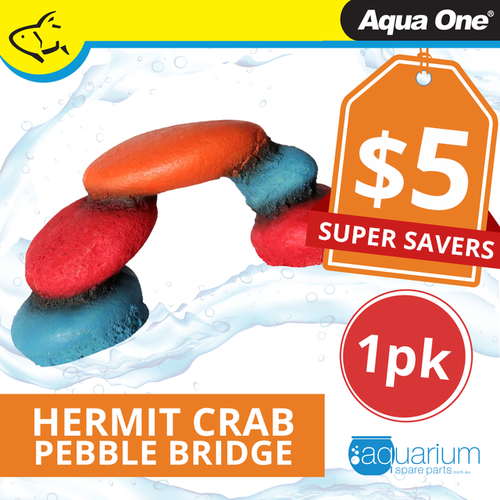 Aqua One Hermit Crab Pebble Bridge Ornament 15x6.5x7cm (37177)