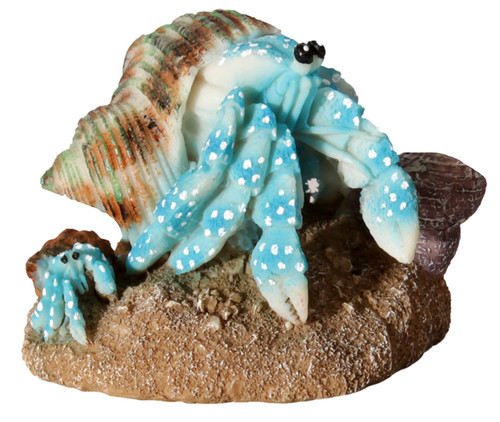 Aqua One Hermit Crab Mother & Baby Blue Ornament 8.1x6.7x5.8cm (37180BL)