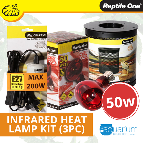 Reptile One Infrared Heat Lamp Kit 50W (3pc)