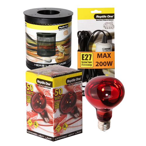 Reptile One Infrared Heat Lamp Kit 50W (3pc)