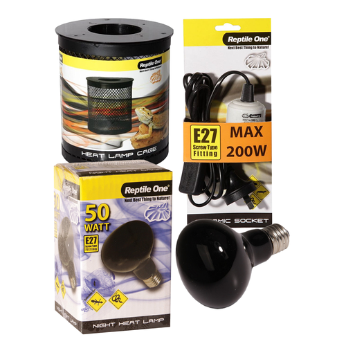 Reptile One Night Heat Lamp Kit 50W (3pc)