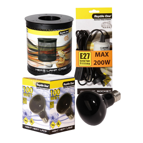 Reptile One Night Heat Lamp Kit 100W (3pc)